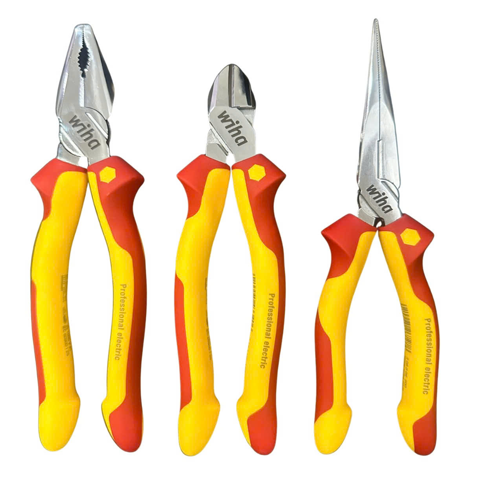 Bộ 3 kìm Wiha cách điện chuyên nghiệp 1000V (26711,43340, 26727)