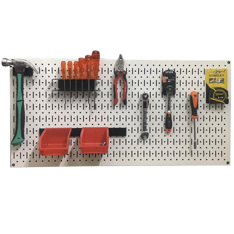 Multi-function white wall mounted Pegboard panel FABINA