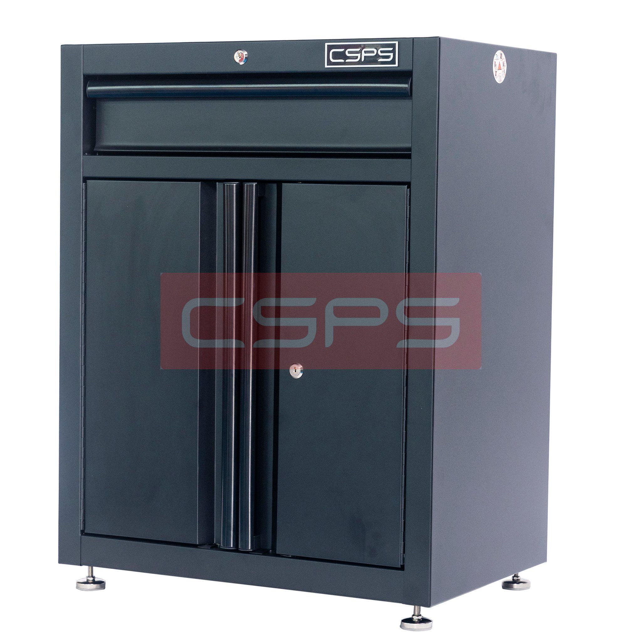 CSPS tool cabinet 61cm - 01 black drawer with adjustable legs