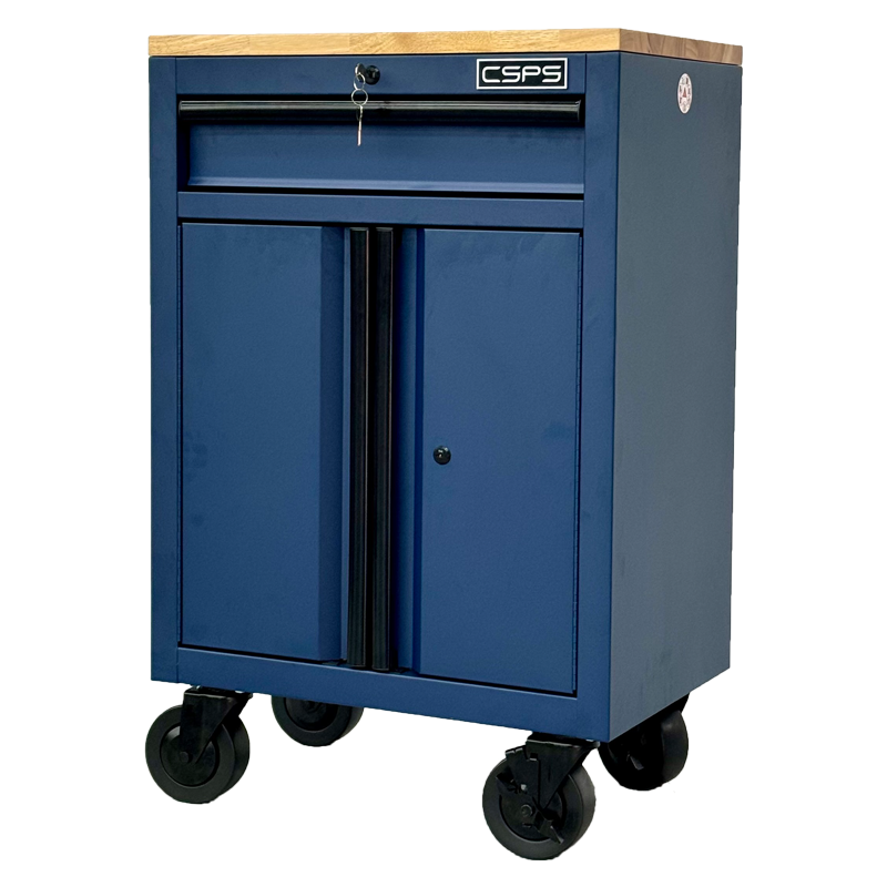 CSPS tool cabinet 61cm - 01 blue drawer with cabinet legs