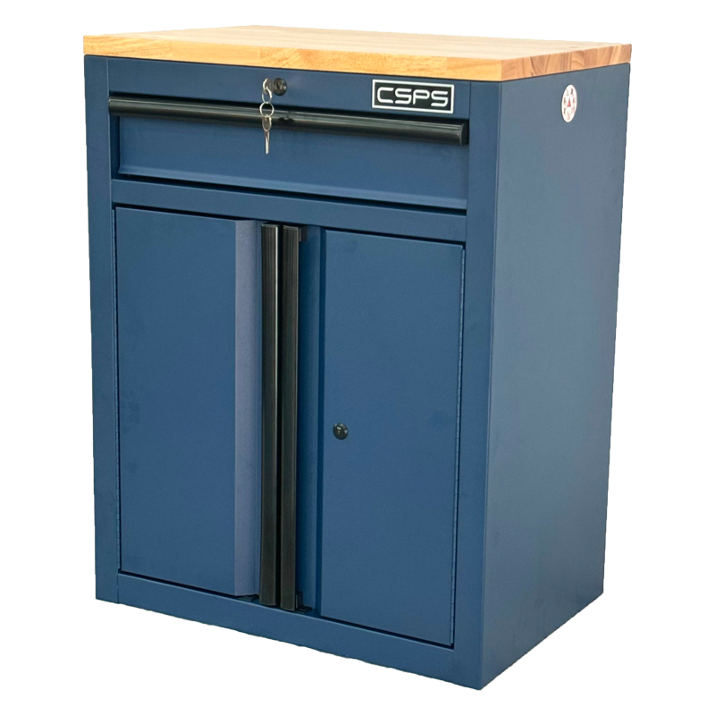 Tủ dụng cụ CSPS 61cm - 01 hộc kéo màu xanh dương kèm ván gỗ